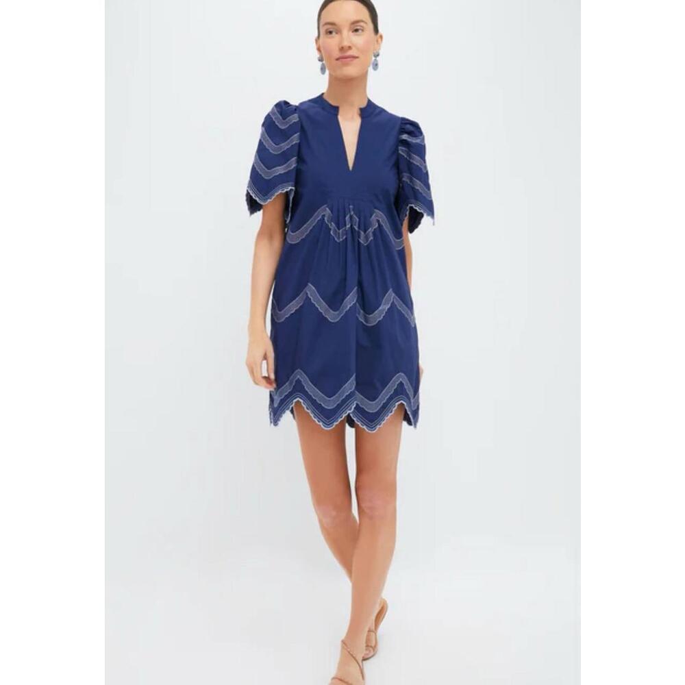 Tuckernuck Hyacinth House Navy Embroidered Weston Mini Dress NWT Small S - Picture 5 of 9